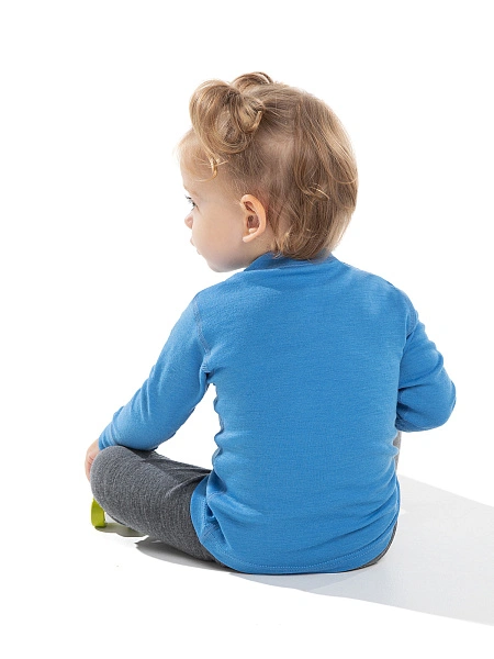 Термофутболка детская серии SOFT. Знак Woolmark, цвет голубой, фото 3