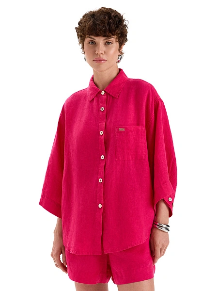 LINEN Шорты женские casual, цвет фуксия, фото 4
