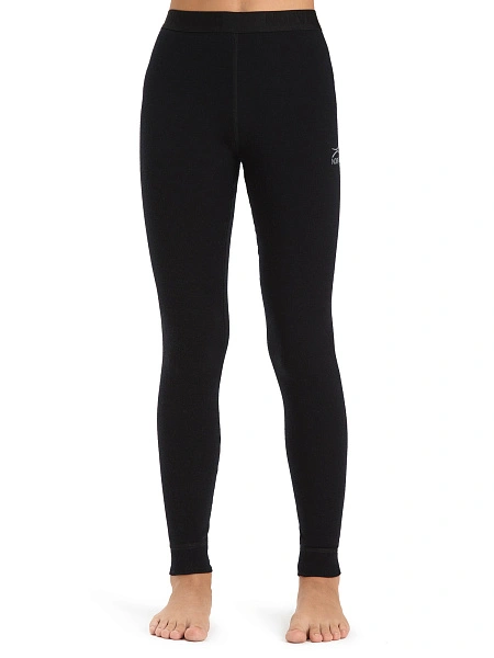 Термолеггинсы детские для девочек-подростков серии SOFT. Знак Woolmark, цвет черный, фото 1