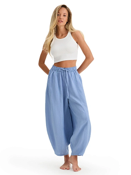 Брюки женские серии LINEN, цвет голубой пепельный, фото 1