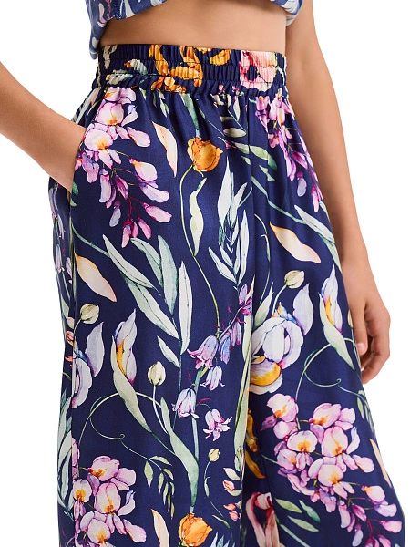 Брюки SILK для девочки прямые, цвет паттерн spring garden, фото 3