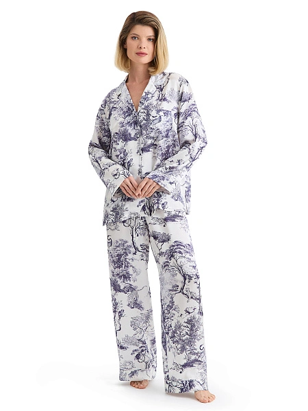 Костюм из шелка, цвет принт светлый toile de jouy, фото 1