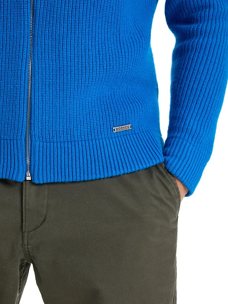 Кардиган мужской на молнии Merino Knitted, цвет синий, фото 4