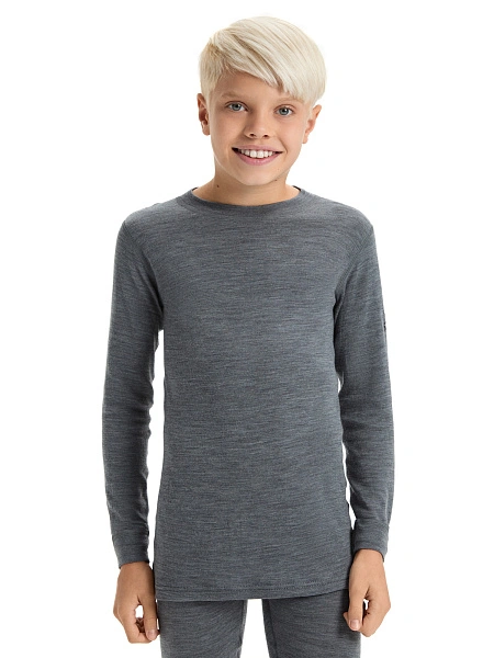 Термофутболка для мальчиков-подростков серии SOFT. Знак Woolmark, цвет серый меланж, фото 1