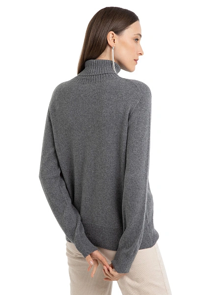 Свитер женский Cashmere&Merino blend oversize, цвет серый меланж, фото 5