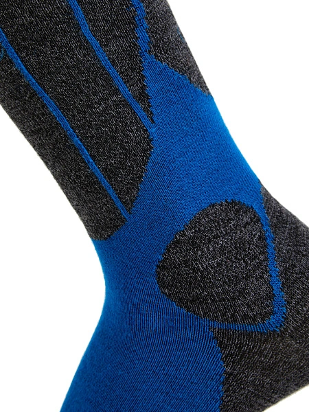 Термоноски детские ВЫСОКИЕ серии SPORT WOOL, цвет синий+антрацит, фото 4