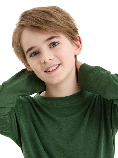 Пижама для мальчика-подростков из шерсти мериносов, цвет темно-зеленый, фото 4