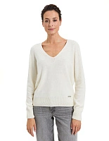 Джемпер Cashmere&Merino blend V-вырез Молочный
