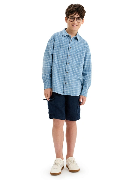 Шорты LINEN с карманами для мальчика, цвет темно-синий, фото 6