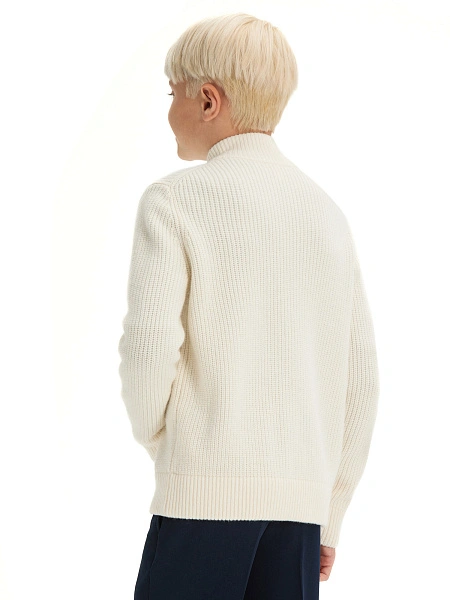 Кардиган шерстяной на молнии для мальчиков-подростков, цвет молочный, фото 3