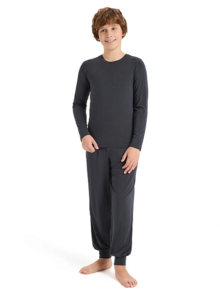 Брюки серии Bamboo для мальчика-подростка, цвет темно-серый, фото 1