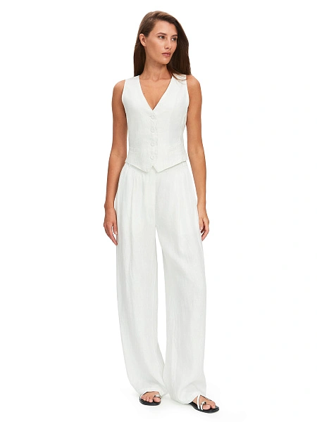 LINEN Жилет женский, цвет белый, фото 5