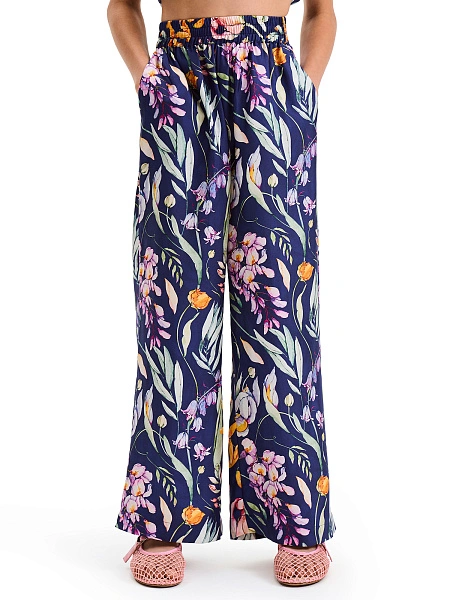 Брюки SILK для девочки прямые, цвет паттерн spring garden, фото 1