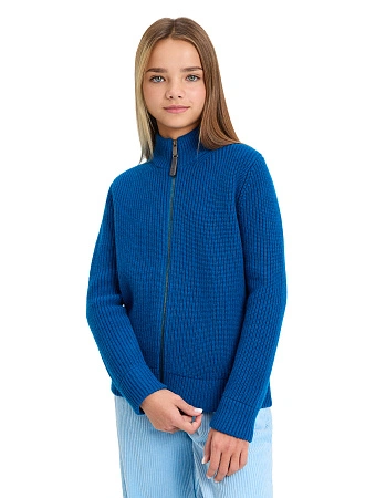 Кардиган из 100% шерсти мериноса на молнии для девочек-подростков, цвет арктик, фото 1
