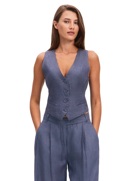 LINEN Жилет женский, цвет маренго, фото 1