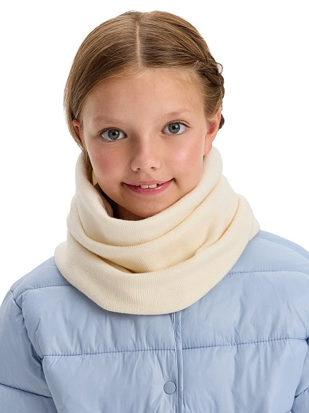 Теплый снуд из шерсти мериносов, цвет белый, фото 3