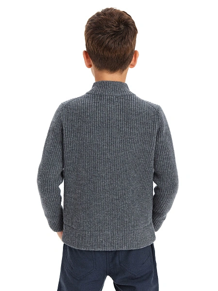 Кардиган шерстяной на молнии для мальчика, цвет графитовый, фото 5