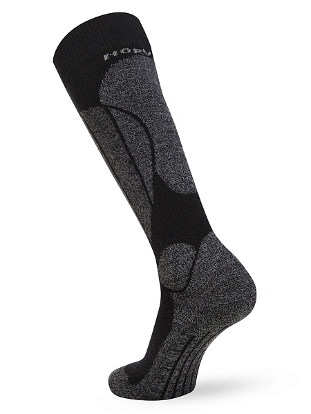 Термоноски детские ВЫСОКИЕ серии SPORT WOOL, цвет черный+антрацит, фото 4