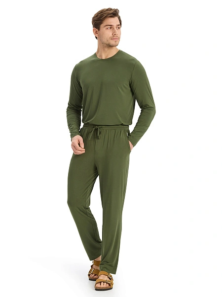 Брюки мужские серии Bamboo, цвет олива, фото 1