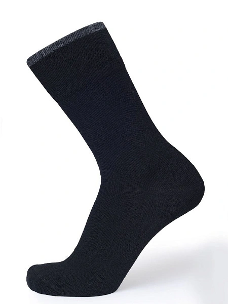 Термоноски женские для мембранной обуви серии DRY FEET, цвет черный с серой полосой, фото 1
