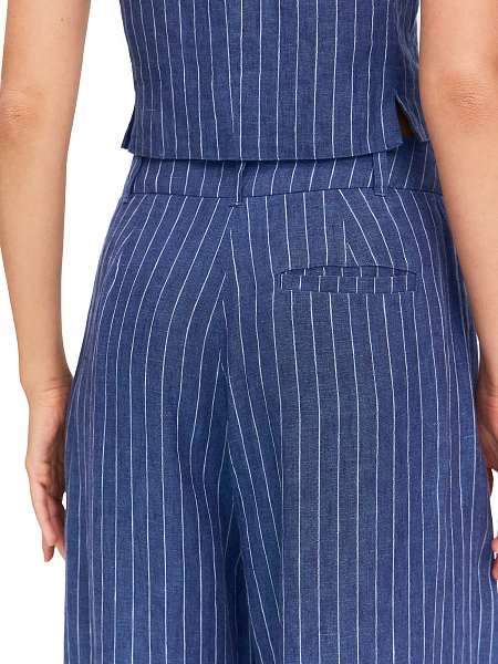 LINEN Брюки-палаццо женские, цвет джинс-полоска белая, фото 6