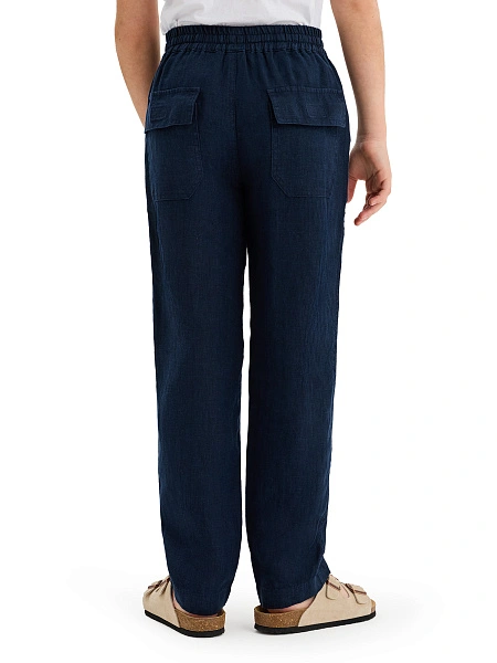 Брюки для мальчика серии LINEN, цвет темно-синий, фото 3