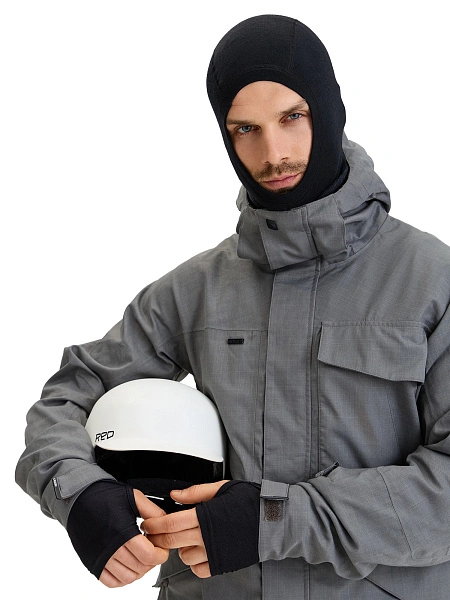 Термобелье балаклава из шерсти мериноса мужская для охоты и рыбалки серии FACE MASK, цвет черный, фото 5