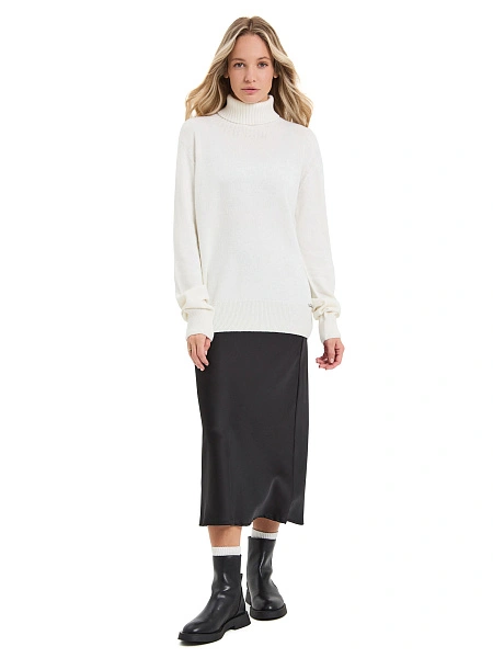 Свитер женский Cashmere&Merino blend oversize, цвет белый, фото 5
