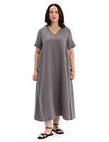 Платье А-силуэта из умягченного льна Серый