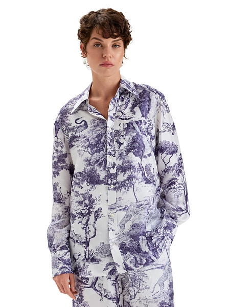 Блуза SILK женская, цвет принт светлый toile de jouy, фото 1