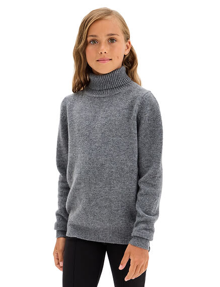 Свитер Merino Base детский для девочек-подростков, цвет гранит, фото 1
