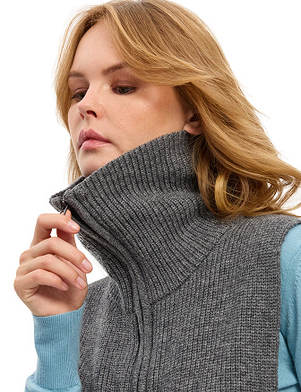 Жилет женский на молнии, цвет серый меланж, фото 2