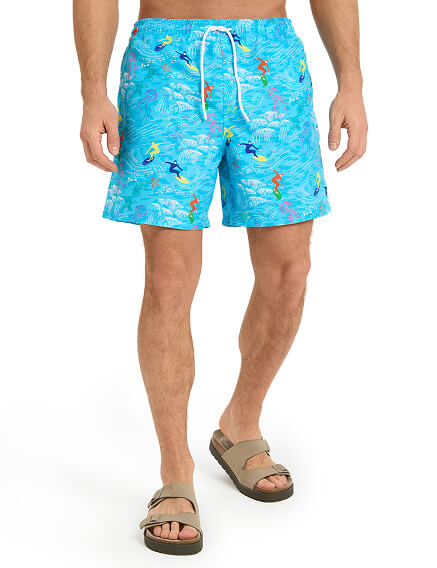 Шорты плавательные, цвет бирюзовый, фото 2