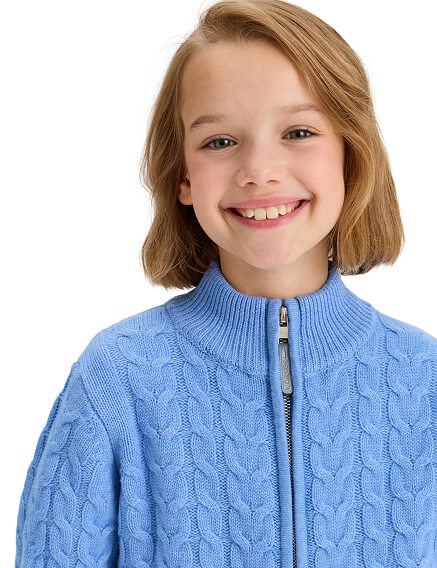 Кофта на молнии Super Fine Merino Wool для девочек, фото 2