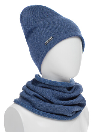 Комплект шапка и снуд из 100% шерсти мериносов, фото 1