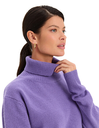 Свитер Merino Base из шерсти, цвет сиреневый, фото 2