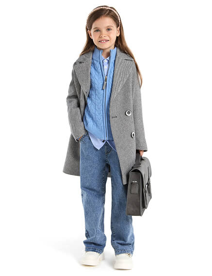 Кофта на молнии Super Fine Merino Wool для девочек, фото 3