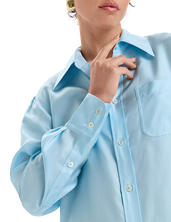 Блуза SILK женская, цвет нежно-голубой, фото 2