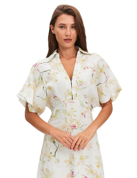 LINEN Платье женское, цвет паттерн magnolia, фото 2