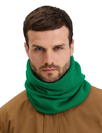 Теплый снуд из шерсти мериносов, цвет зеленый, фото 3