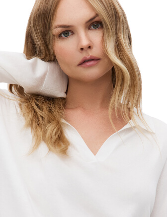 Джемпер-поло женский, цвет белый, фото 2