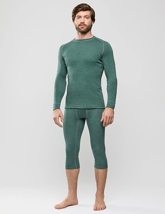 Комплект термобелья мужской серии SPORT WOOL, цвет зеленый, фото 1