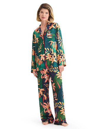 Костюм из шелка, цвет принт тропический, фото 1