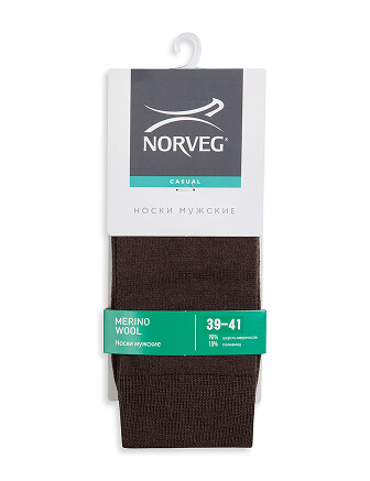 Носки мужские из шерсти мериноса серии MERINO WOOL, цвет коричневый, фото 3