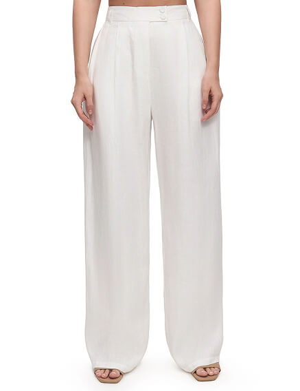 LINEN Брюки женские base, цвет белый, фото 2