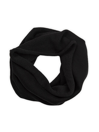 Теплый снуд из шерсти мериносов, цвет черный, фото 2