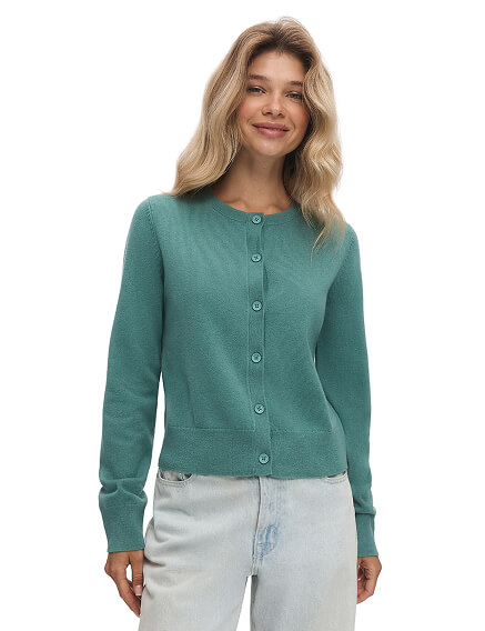 Кардиган на пуговицах Norveg, цвет пыльно серо-зеленый, фото 2