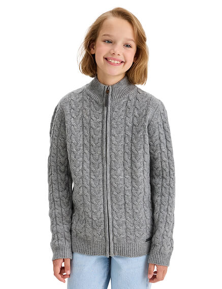 Кофта на молнии Super Fine Merino Wool для девочек, фото 1