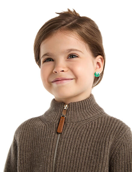 Кардиган из 100% шерсти мериноса на молнии для девочек, цвет коричневый, фото 2