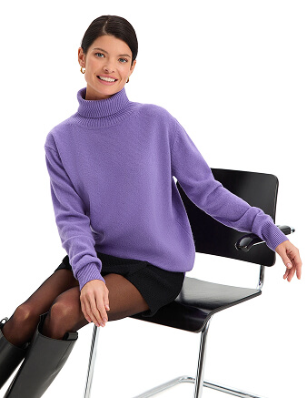 Свитер Merino Base из шерсти, цвет сиреневый, фото 3